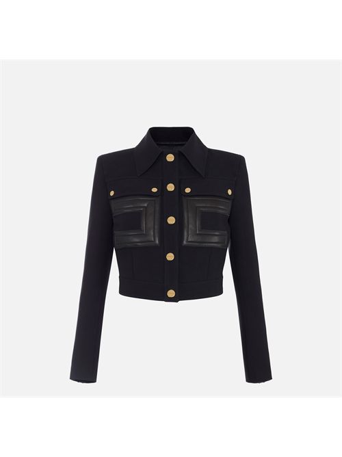 Giacca in doppio crêpe con dettagli logo ELISABETTA FRANCHI | GI15957E2/110